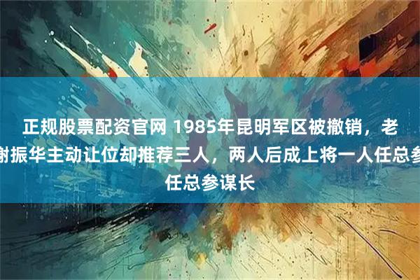正规股票配资官网 1985年昆明军区被撤销，老政委谢振华主动让位却推荐三人，两人后成上将一人任总参谋长